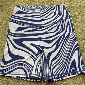 High-Waist Purple/Lavender Zebra-Print Women's Bike Shorts
